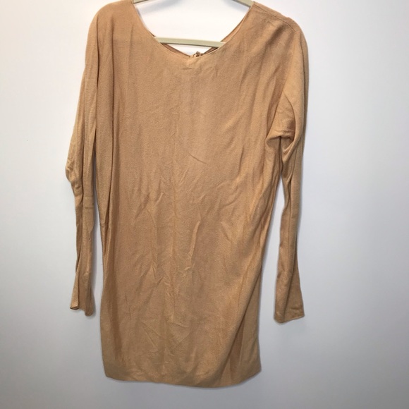 Vince Slit Back Cashmere Blend Tunic Sweater Top Tan Camel Toast Size Small - Picture 5 of 13